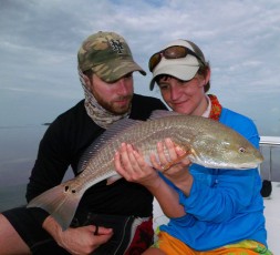 Carlos and Nicki with a nice Redfish.